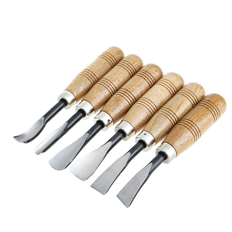 6Pcs Hand Carving Tools Chip Detail Chisel Set Knives Tool m
