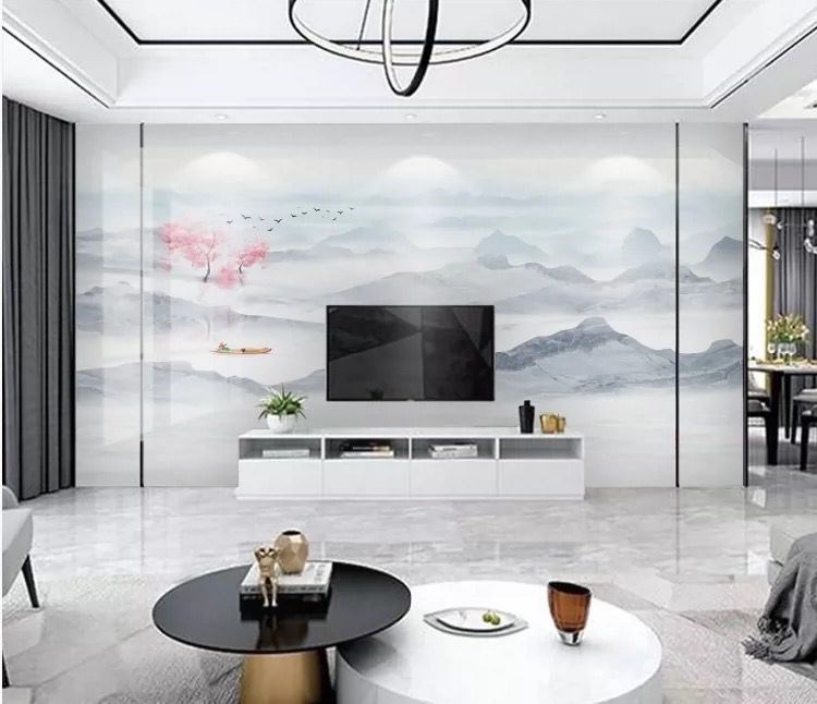 2012流行布感客墙厅加厚无十大品牌电视风景画壁纸自缝粘新款