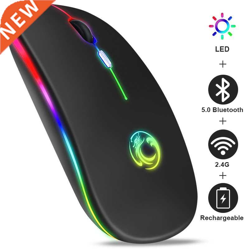 Wireless Mouse Bluetooth RGB Rechargeable Mouse Wireless Com