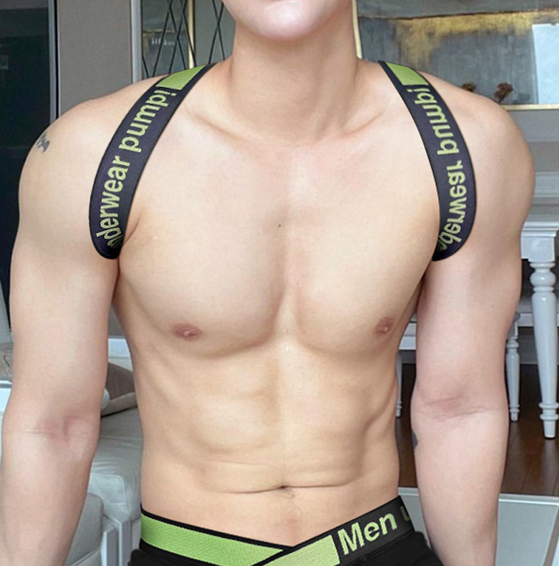 泰国泼水节肌肉男肩带男士性感夜店蹦迪同志运动健身跳舞弹力背带