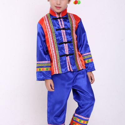新款新款儿童少数民族毛南族服装竹竿舞服装表演服男女童畲族舞蹈