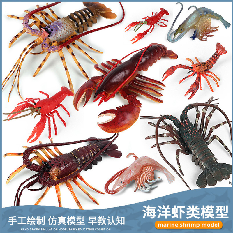 仿真实心大龙虾模型海洋海底生物动物玩具波士顿澳洲小龙虾摆件