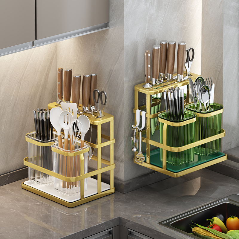 放菜板和刀的架子厨房刀架筷子笼置物架家用多功能台面砧板架放菜