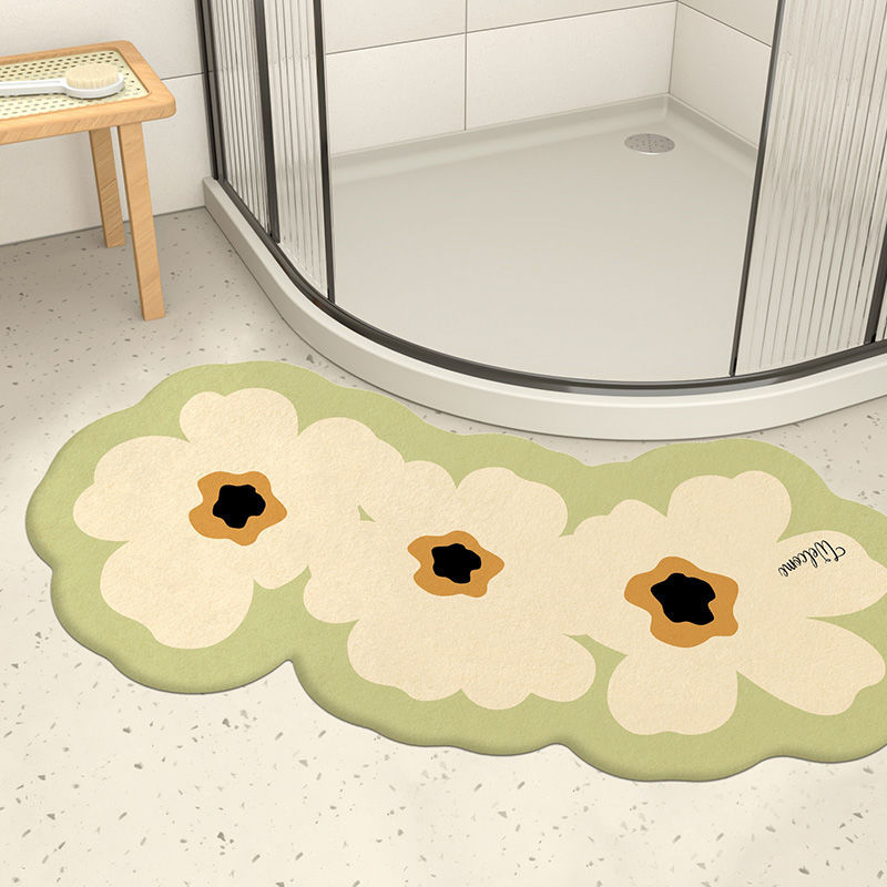 浴室弧形地垫卫生间吸水垫子进门地毯淋浴房门口防滑速干扇形脚垫