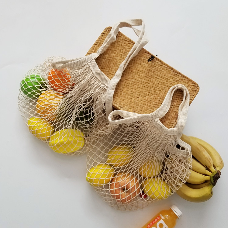 欧美风购物袋水果网兜手提单肩包镂空编织袋便携超市环保袋沙滩包
