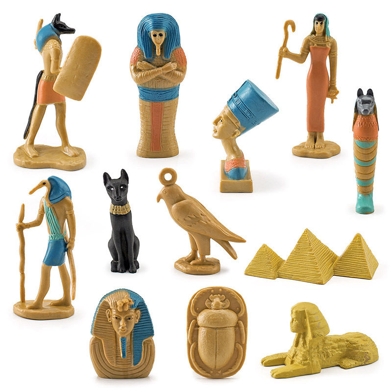 仿真古埃及女王豹头人身像金字塔狮身人面像木乃伊匣模型摆件外销