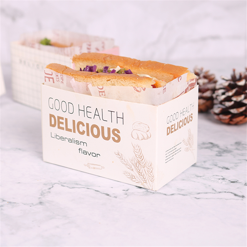 韩国网红三明治包装卡纸盒 滑蛋厚蛋吐司面包外带打包盒汉堡油纸