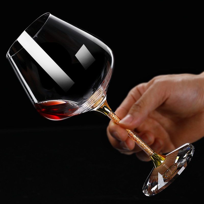 水晶玻璃金钻杆红酒杯高脚杯家用葡萄酒杯醒酒器套装勃艮第酒杯子