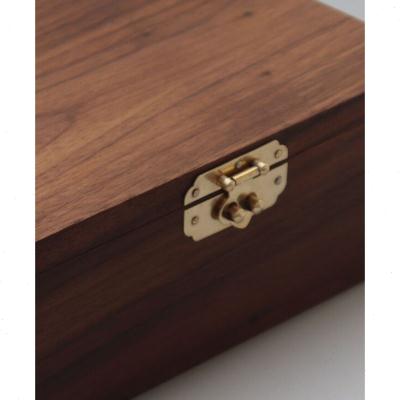 新款黑胡桃木翻盖式储物盒复古实木盒子带盖榫卯结构文艺范桌面款