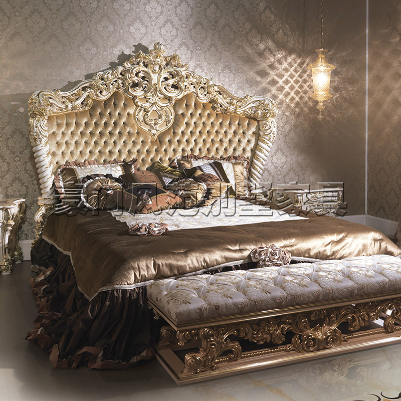 欧式全实木双人床法式古典奢华雕花婚床1米8加宽大床高端别墅家具