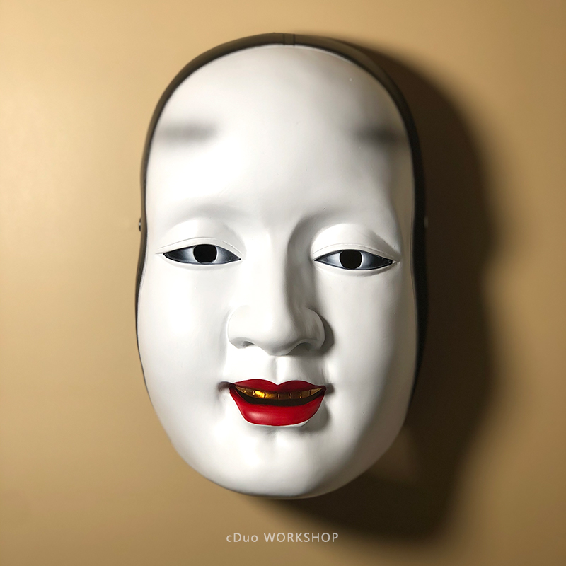 孙次郎小丑死神恐怖树脂日式面具能剧演出装饰万圣节密室布景道具