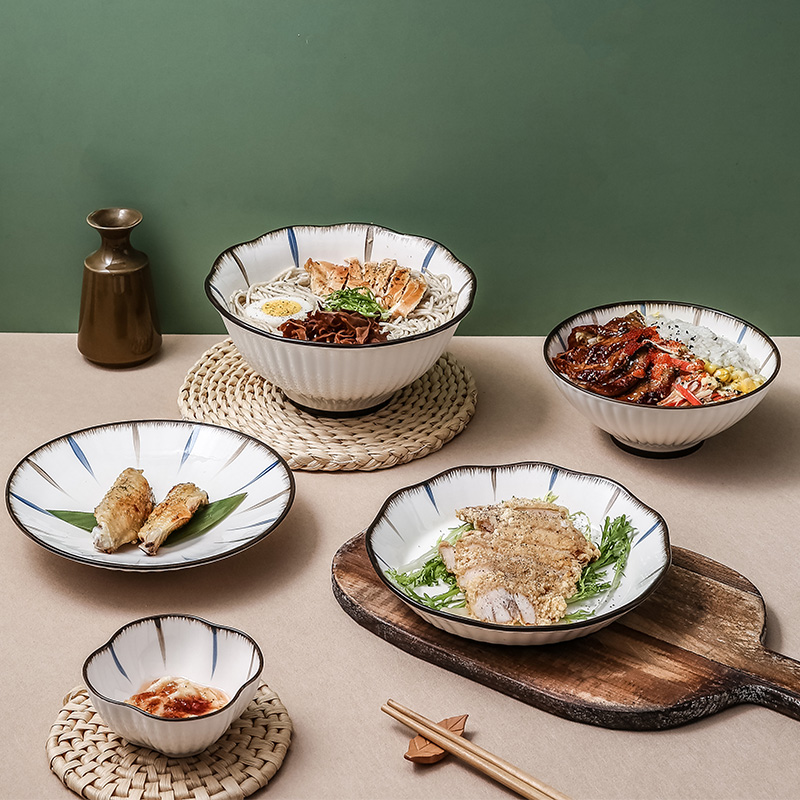 日式碗碟套装家用碗盘碗筷餐具一人食创意单人一套精致韩版ins风