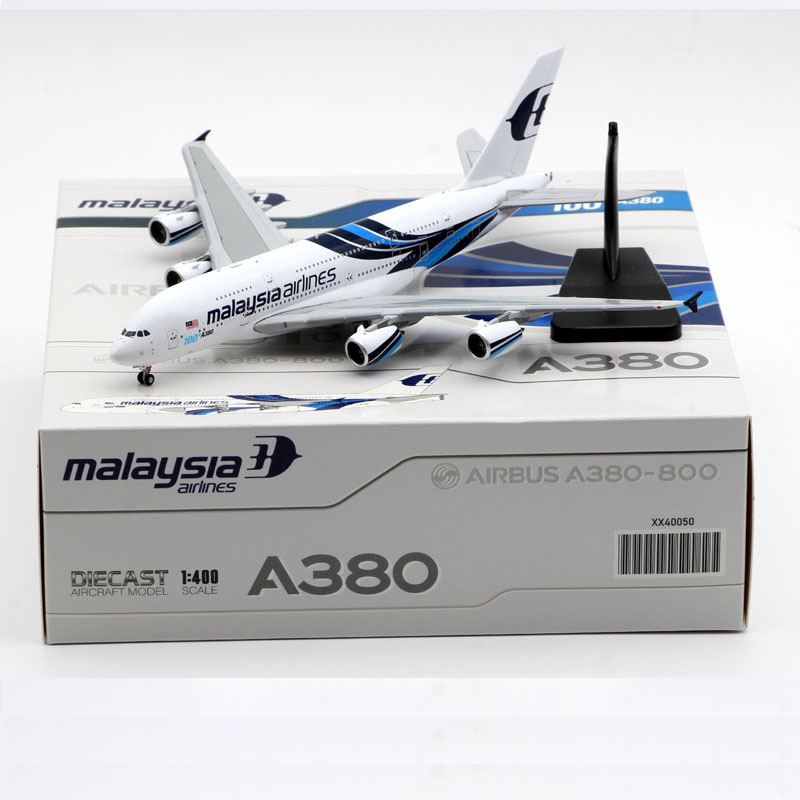 1:400 JC Wings 合金客机模型 马来西亚航空 A380 9M-MNF