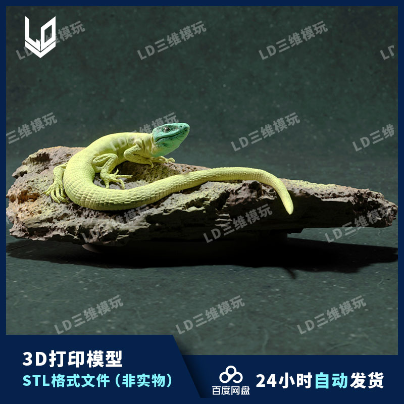 爬行动物欧洲绿蜥蜴STL三维模型3D打印图纸C4D手办建模绘画参考