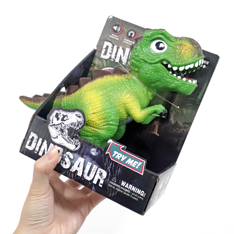 大恐龙玩具软胶恐龙搪胶卡通彩色儿童玩具发声仿真霸王龙男孩礼物