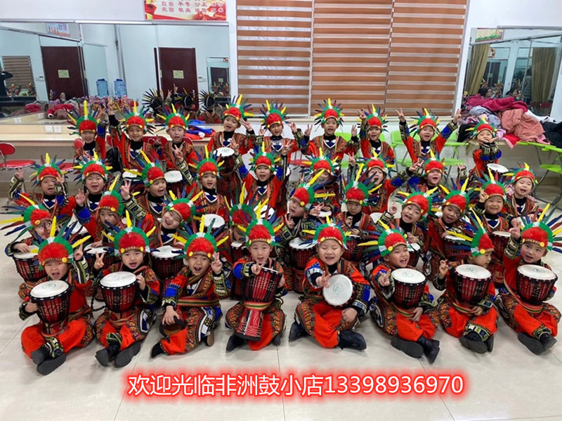 非洲鼓演出服装成人儿童少数民族手鼓表演傣族泰国印第安长袖长裤