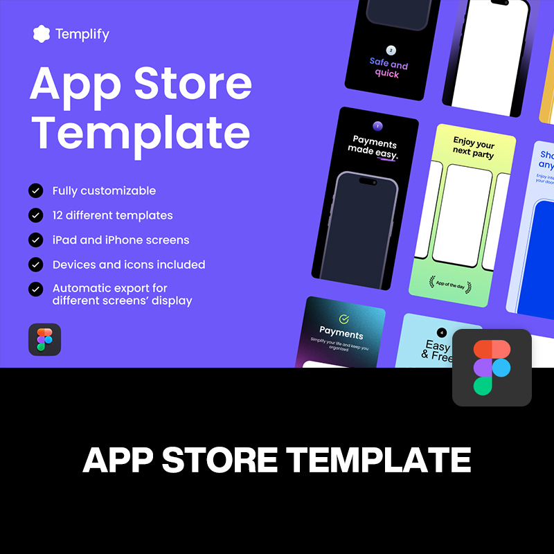 12套App Store苹果应用商店广告宣传轮播图片排版设计fig素材模板