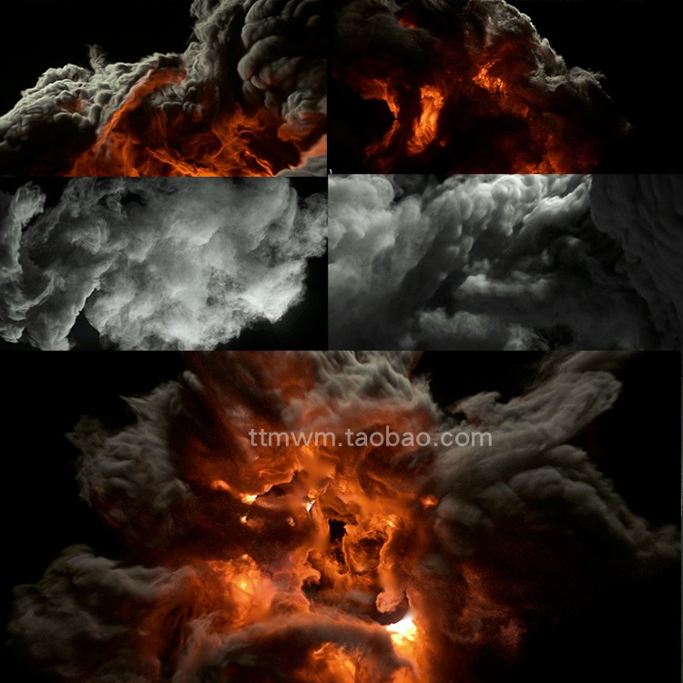 3个红色火焰烟雾风暴爆炸舞台背景3d动画动态视频素材background