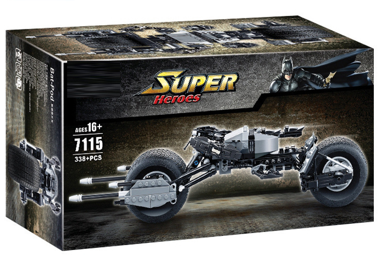 7115超级英雄蝙蝠侠摩托车5004590男孩拼装中国积木玩具