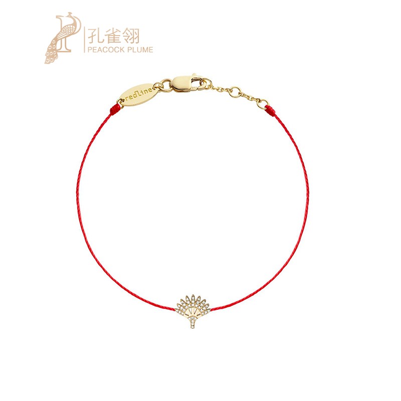 新年礼物redline红绳女士棕榈树上的小钻石熠熠生辉精致时尚手链