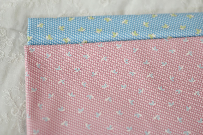 特价日本进口纯棉布料 蓝粉色清新复刻拼布娃衣面料
