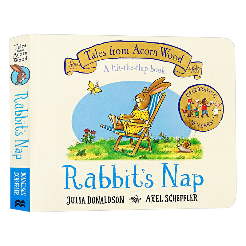 兔子午睡 英文原版 Rabbit's Nap 橡树林故事集 20周年纪念版 Julia Donaldson 儿童启蒙纸板翻翻书 英语趣味读物 英文版进口书籍