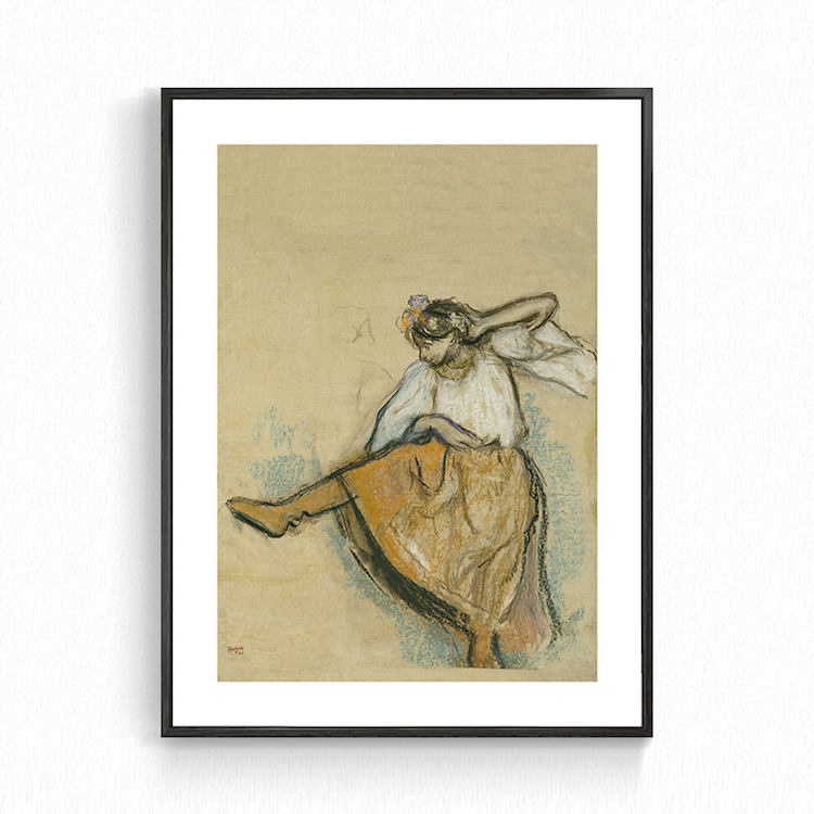 顽皮芭蕾舞者女孩肖像 德加Degas 印象派大师小众作品 旁白装饰画