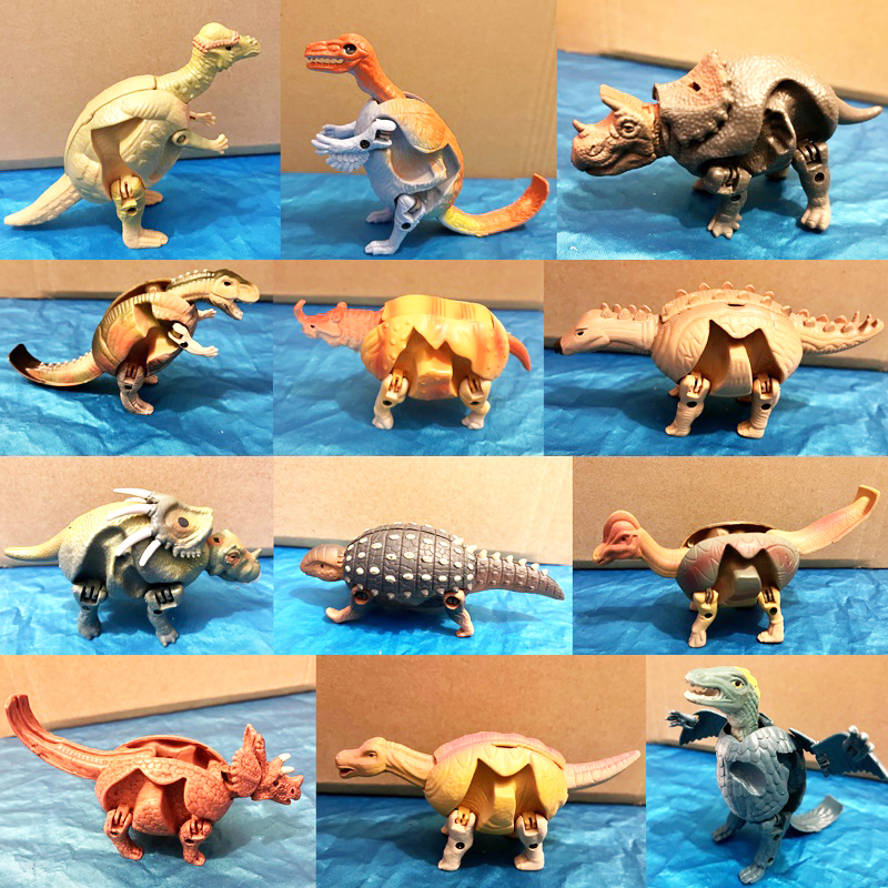 灵动漫玩具变形恐龙扭蛋刺盾角龙动物奇趣蛋探险禽龙冠龙手办模玩