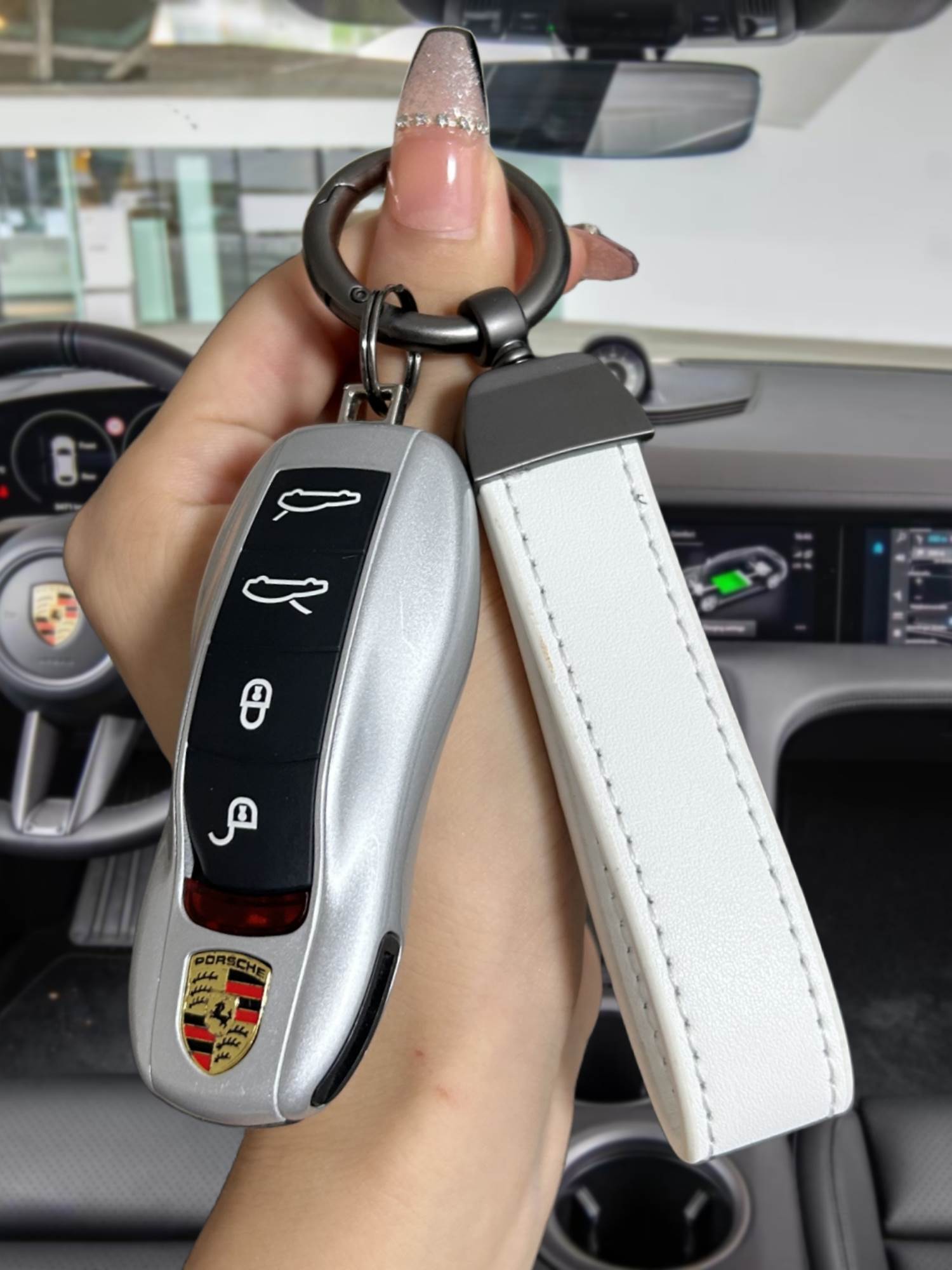 GT银保时捷钥匙壳卡宴Macan718帕拉梅拉911Taycan钥匙扣套插入式