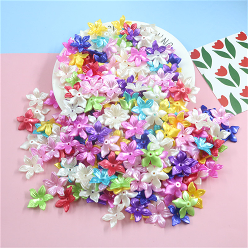 新款紫荆花花瓣diy手工制作串珠abs有孔五叶花瓣幸福花材料配件