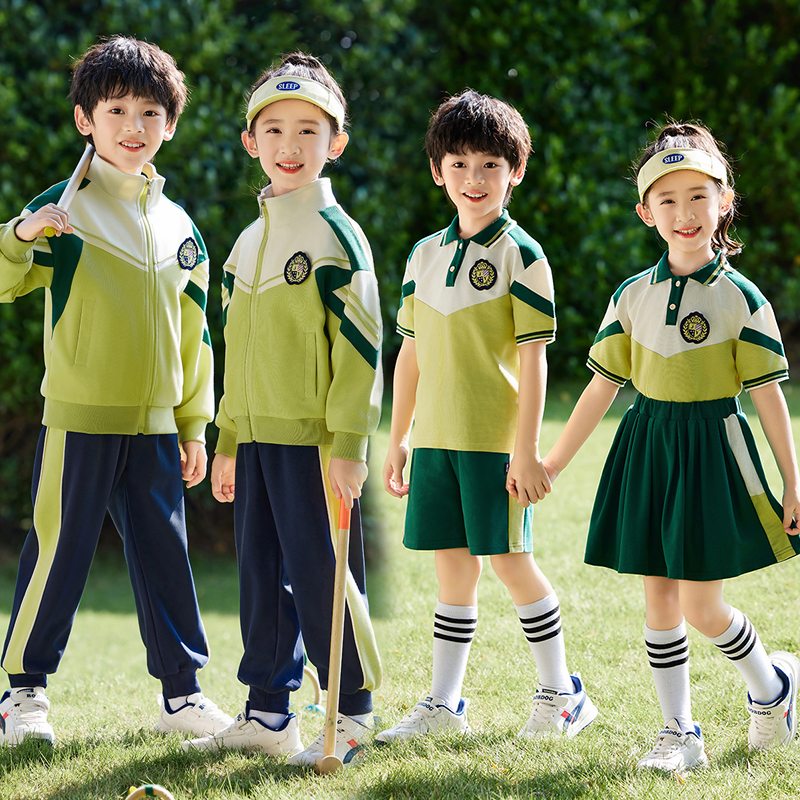 学院风棒球服校服套装小学生秋冬装新款男女童班服四件套幼儿园服