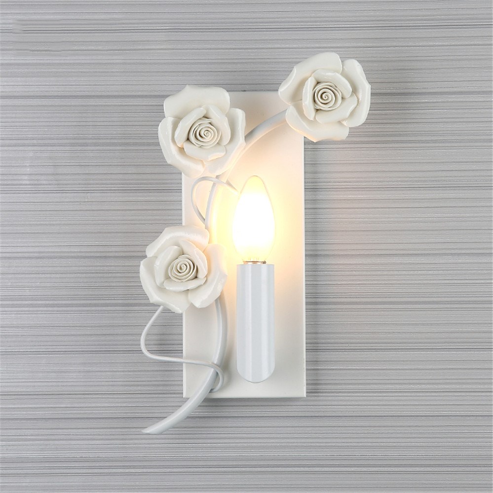 cottagecore style Rose flower led wall lamp living room aisl