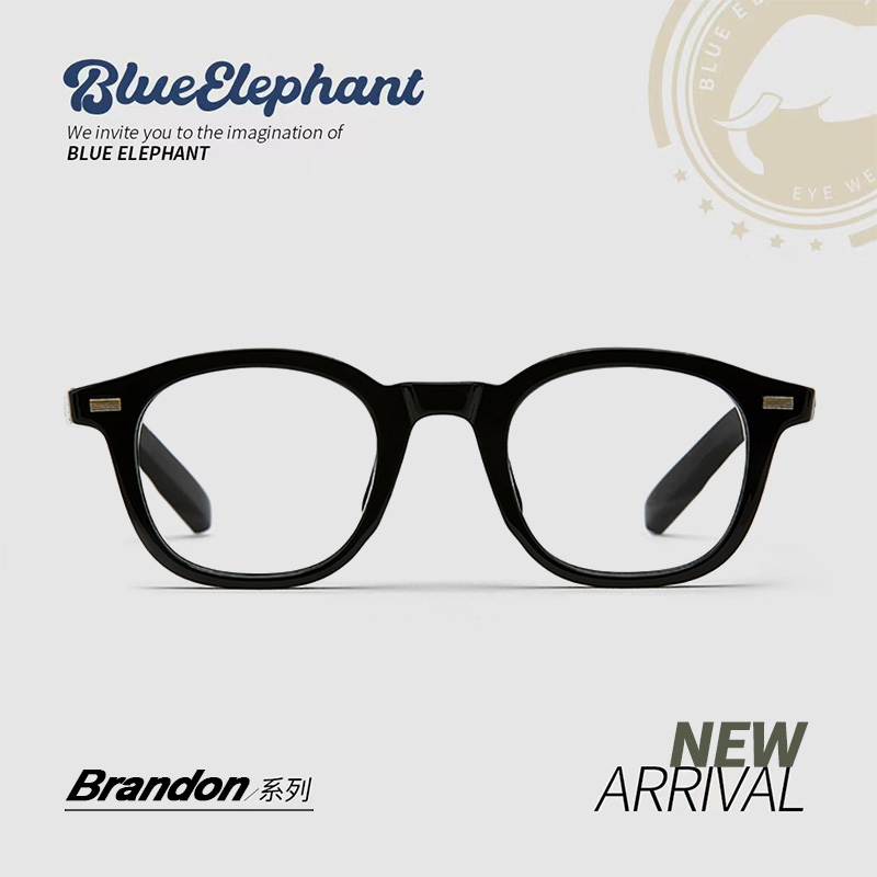 BLUE ELEPHANT迪丽热巴&崔秀彬同款 黑框板材眼镜Brandon Black