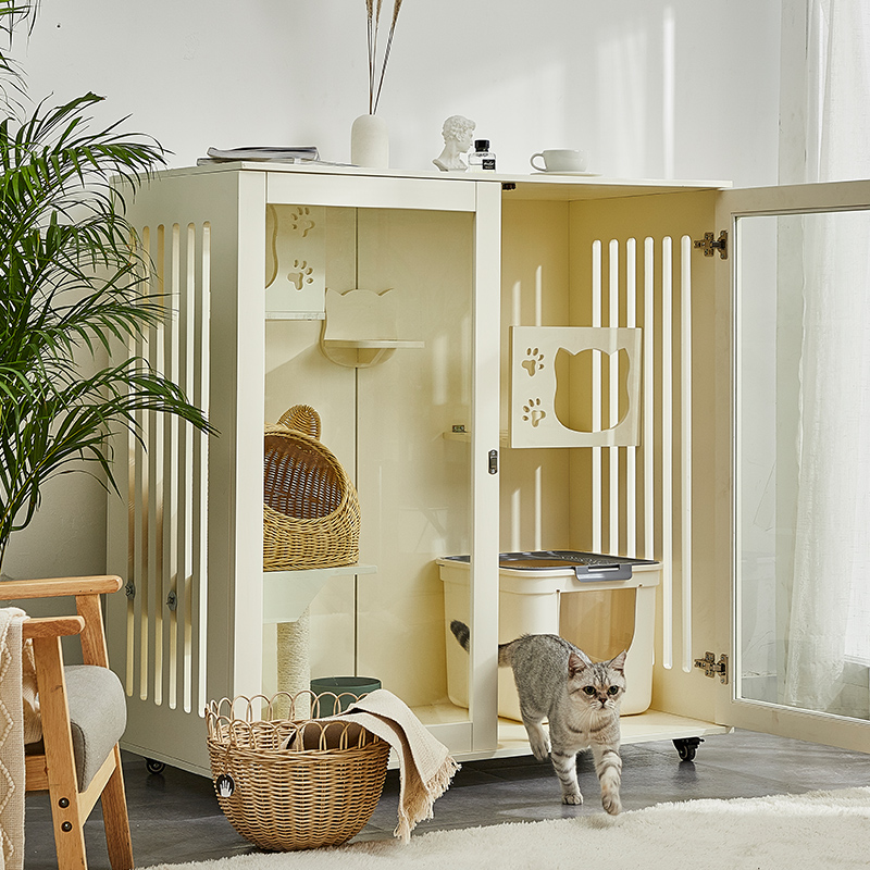 猫笼别墅实木超大空间豪华三层猫柜笼子家用猫舍室内房子猫咪用品