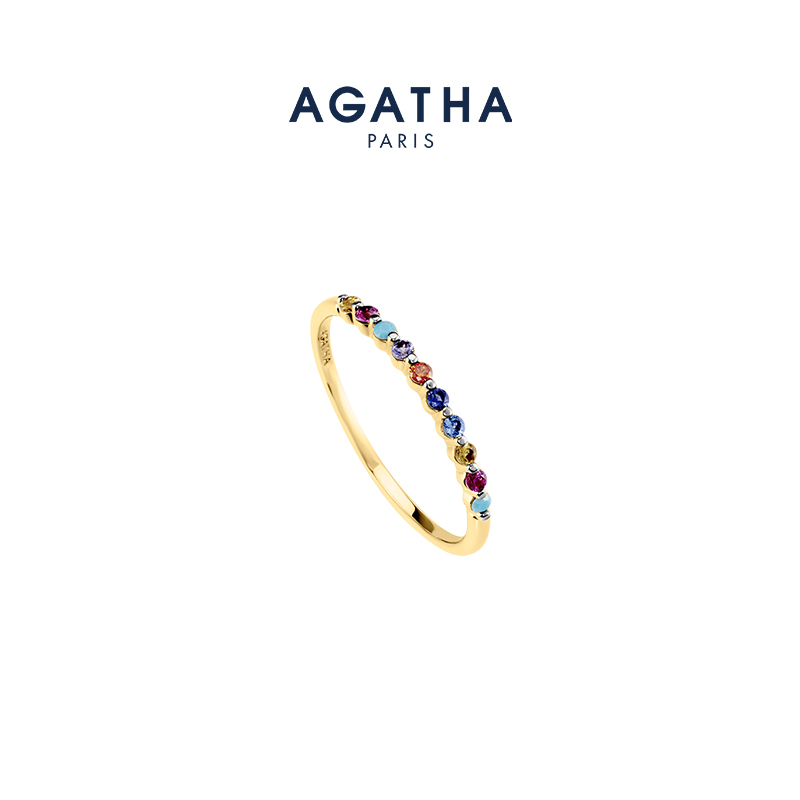 AGATHA/瑷嘉莎幸运四叶花系列细圈戒指女士小众设计