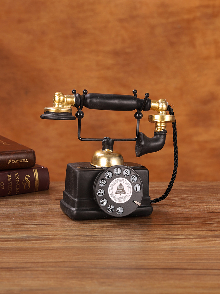 复古老式电话机摆件家居办公室怀旧老物件装饰品座机模型拍照道具