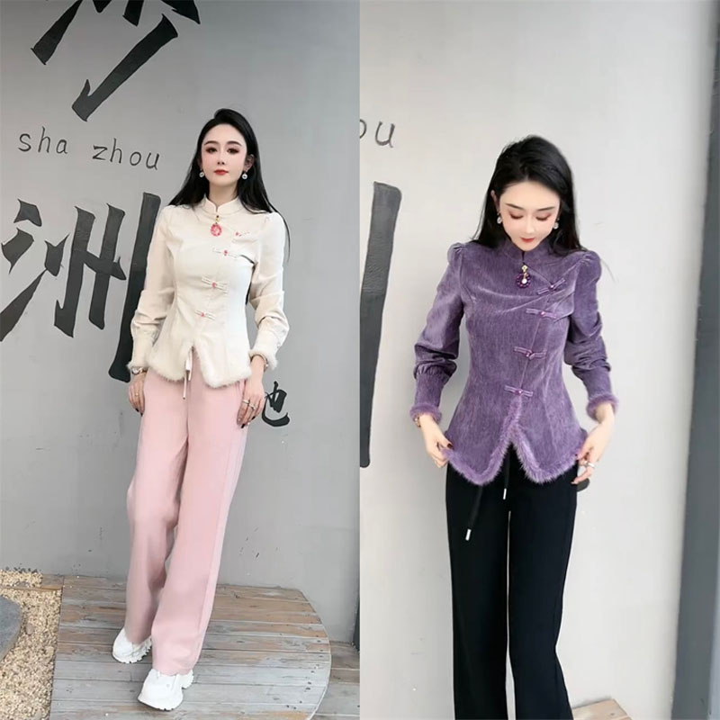 新中式国风外套女2023秋冬新款今年流行漂亮上衣气质复古短外套