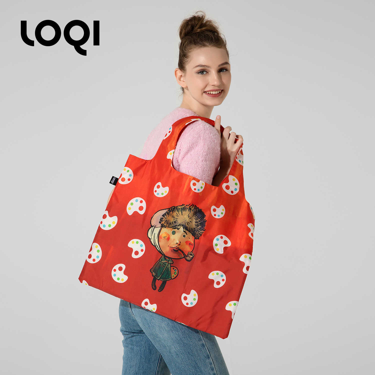 LOQI宋洋美术大艺术家文创环保单肩背包通勤手提购物袋大容量折叠