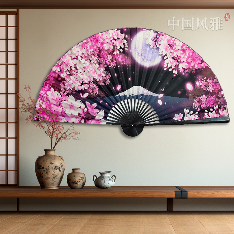 超大挂扇客厅墙面装饰扇子 影楼摄影扇 日本纹身武士日式和风折扇