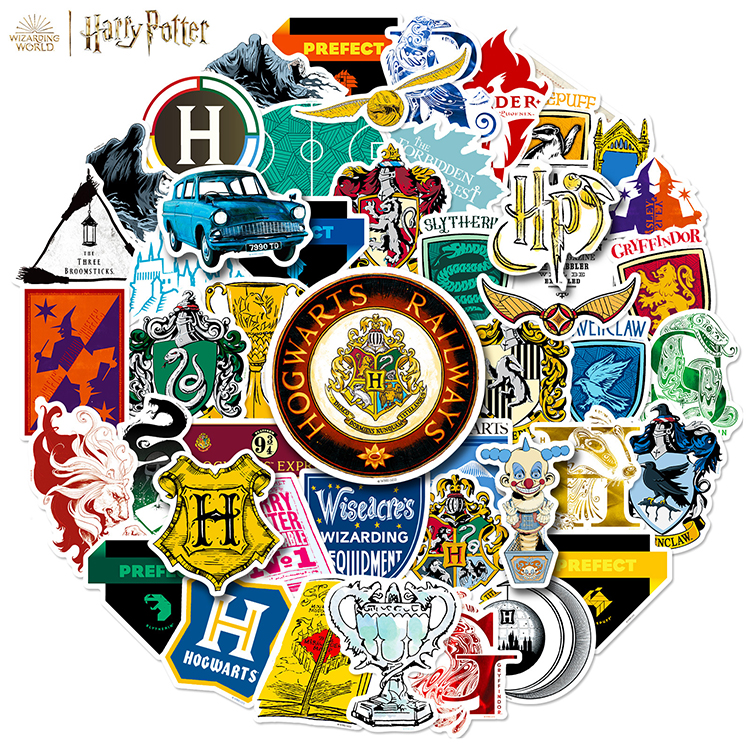 哈利波特周边贴纸华纳正版霍格沃茨学院徽章狮蛇院个性手账素材HP