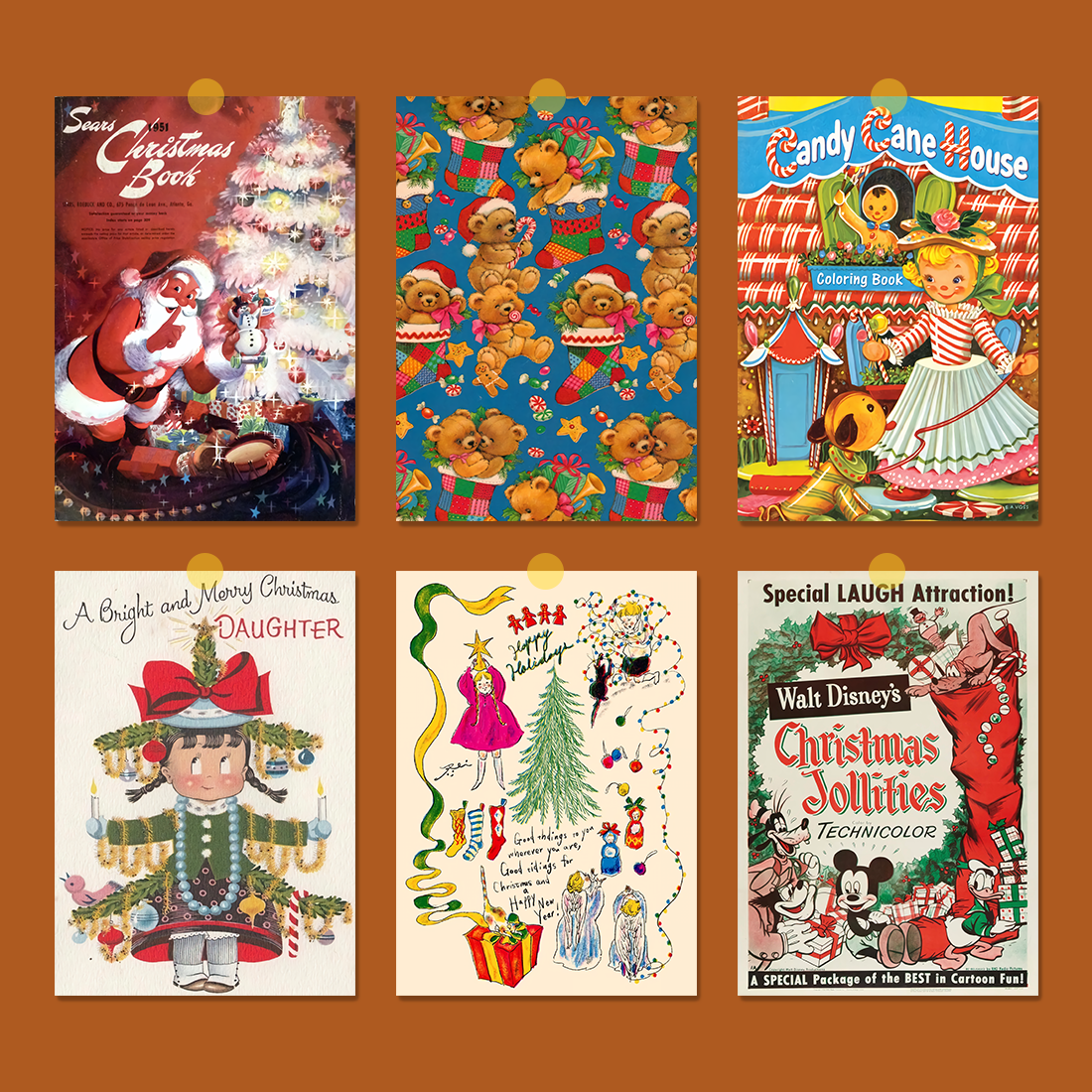 圣诞节复古海报|美式昭和|卡通可爱|工作室卧室装饰画壁纸墙贴