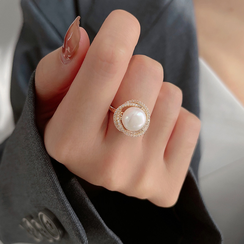 珍珠戒指女纯银2024年新款ins潮轻奢小众设计时尚个性高级感指环