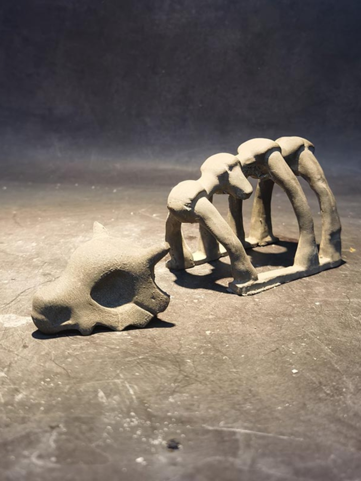 冬官手作 鱼缸水草缸造景水泥装饰摆件大象动物骨头化石骷髅头骨