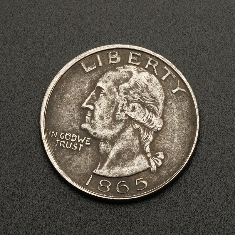 纯手工匠复古法作旧收典藏礼纪念硬币章美国1865华盛顿头像欧复古