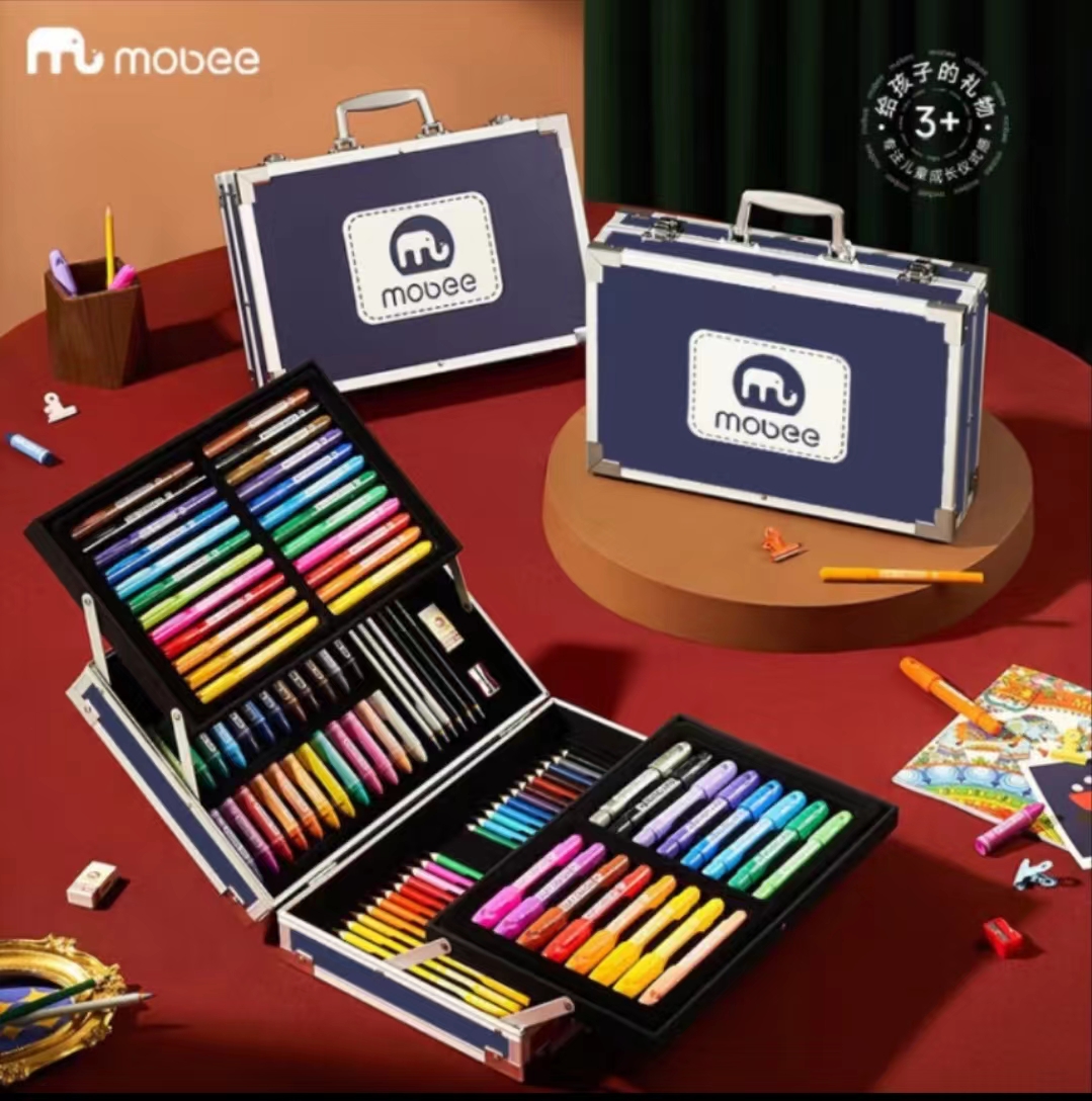 mobee儿童水彩笔画笔艺术画画工具小学生绘画套装宝宝学习彩色笔