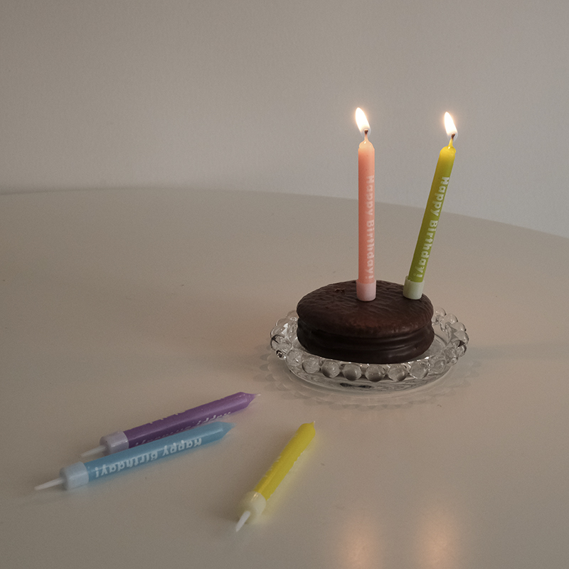 韩国ins彩色生日快乐字母蛋糕蜡烛派对装饰道具周岁创意甜品插件