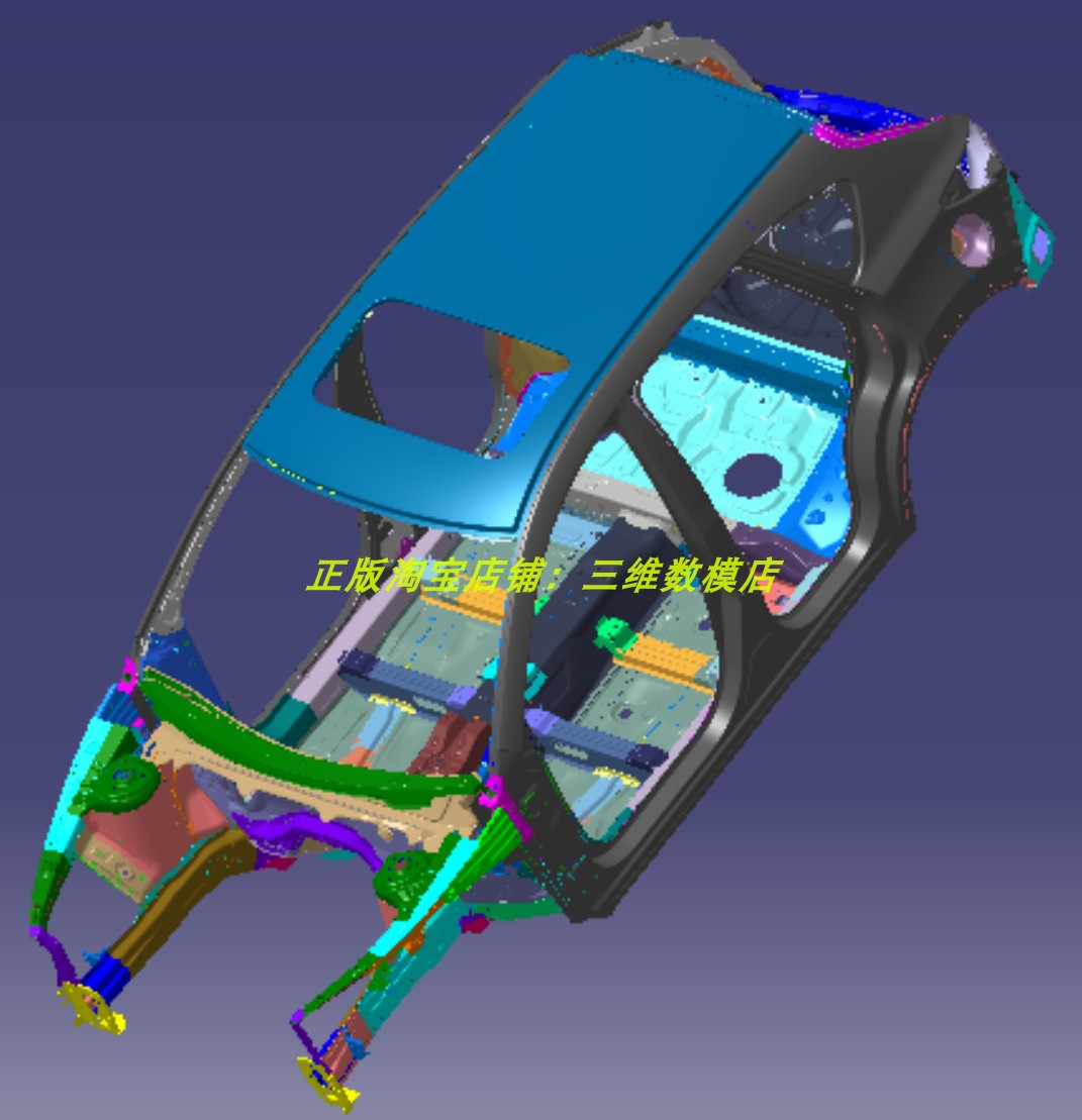 BMW宝马X5汽车SUV白车身焊接总成Catia侧围 3D三维几何数模型 BIW