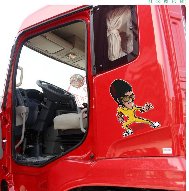 货车卡车面包车车门装饰贴纸车身划痕车贴卡通李小龙画像贴画个性