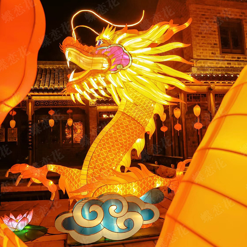 春节大型灯展龙头花灯 节日氛围营造花灯制作 灯光节传统彩灯厂家