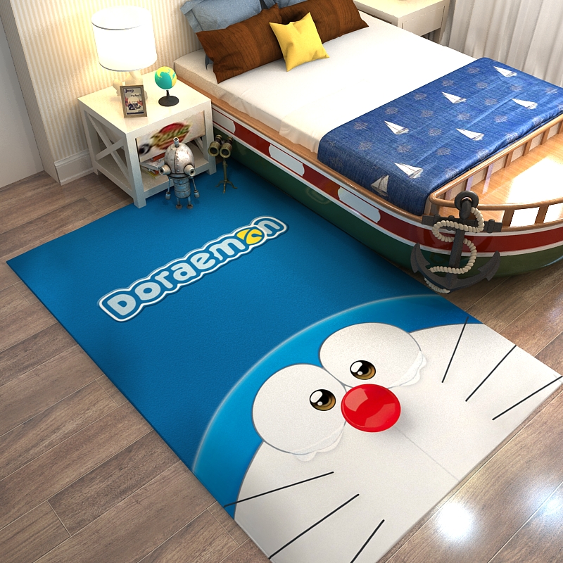 哆啦A梦地毯机器猫蓝胖动漫卡通卧室床边家用书房转椅可爱儿童房